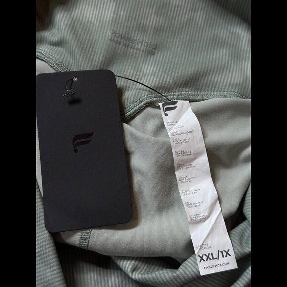 New Fabletics Pants XXL / 1X Green Tie Dye Ribbed Boost High Rise 7/8 Leggings - Picture 8 of 9